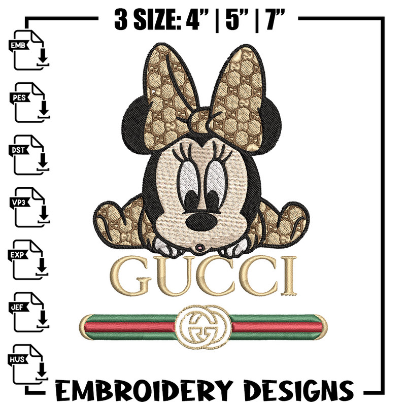 Minnie baby gucci Embroidery Design,Gucci Embroidery, Embroidery File, Logo shirt, Sport Embroidery, Digital download.jpg
