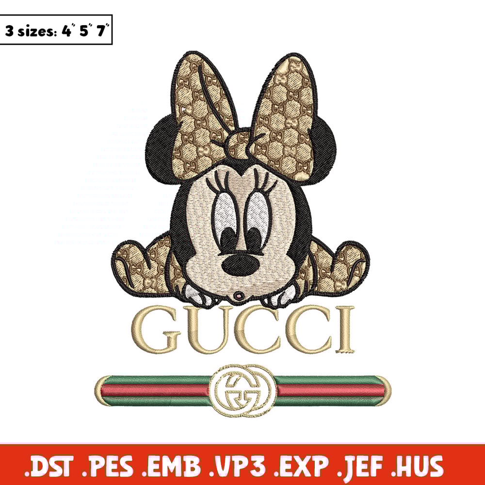 Minnie baby gucci Embroidery Design,Gucci Embroidery, Embroidery File, Logo shirt, Sport Embroidery, Digital download.jpg