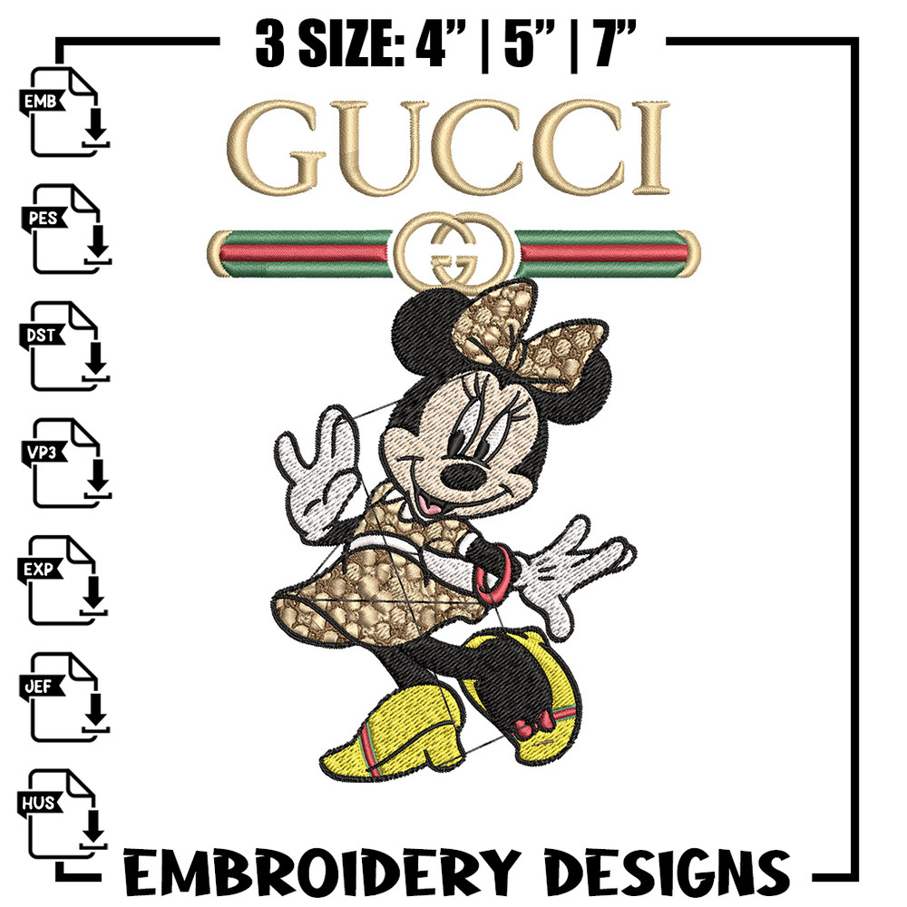 Minnie Embroidery Design, Gucci Embroidery, Brand Embroidery, Logo shirt, Embroidery File, Digital download.jpg