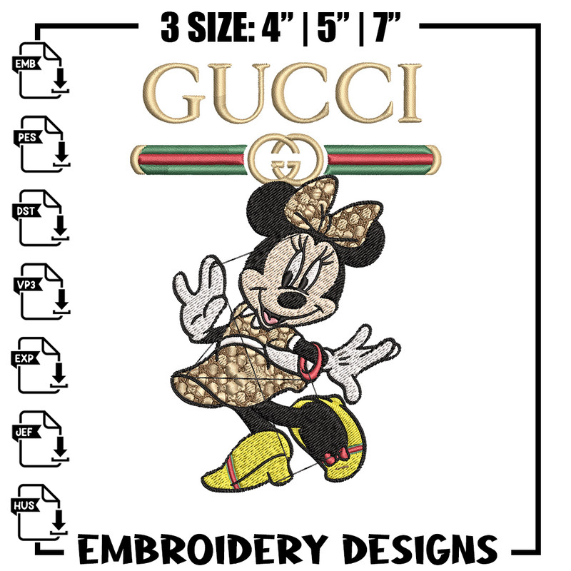 Minnie Embroidery Design, Gucci Embroidery, Brand Embroidery, Logo shirt, Embroidery File, Digital download.jpg