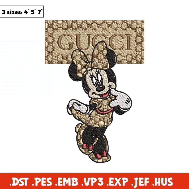 Minnie gucci Embroidery Design, Gucci Embroidery, Brand Embroidery, Logo shirt, Embroidery File, Digital download.jpg