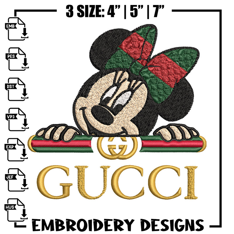 Minnie gucci head Embroidery Design, Gucci Embroidery, Brand Embroidery, Logo shirt, Embroidery File, Digital download.jpg