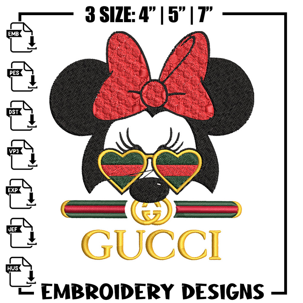 Minnie head Embroidery Design, Gucci Embroidery, Brand Embroidery, Logo shirt, Embroidery File, Digital download.jpg