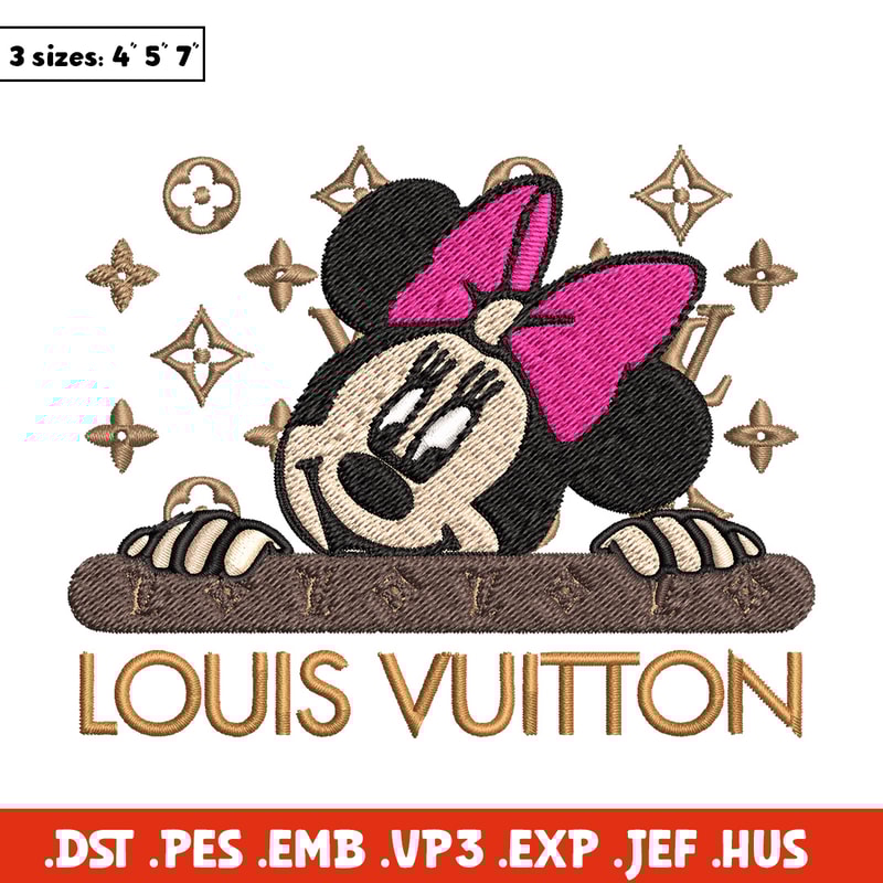 Minnie head lv Embroidery Design, Lv Embroidery, Embroidery File, Brand Embroidery, Logo shirt, Digital download.jpg