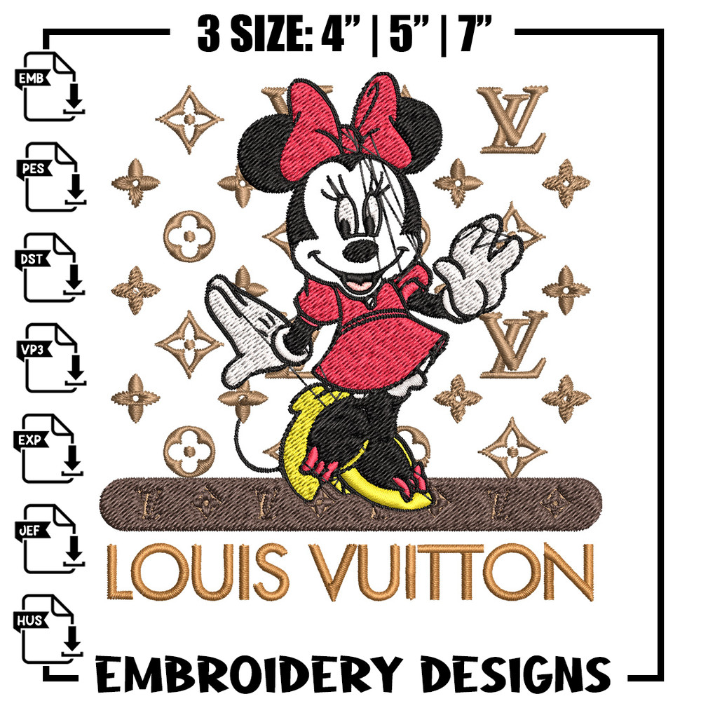 Minnie logo lv Embroidery Design, Lv Embroidery, Embroidery File, Brand Embroidery, Logo shirt, Digital download.jpg