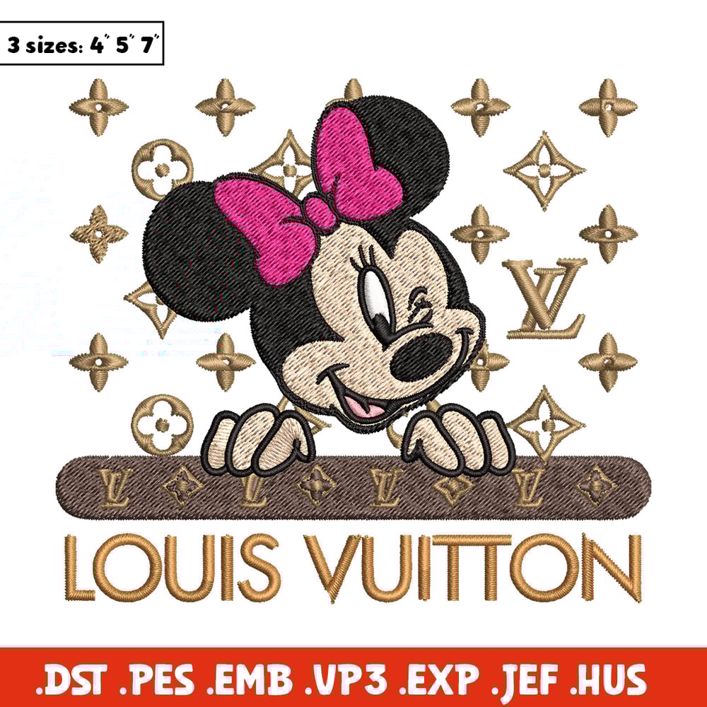 Minnie louis vuitton Embroidery Design, Lv Embroidery, Brand Embroidery, Logo shirt, Embroidery File, Digital download.jpg