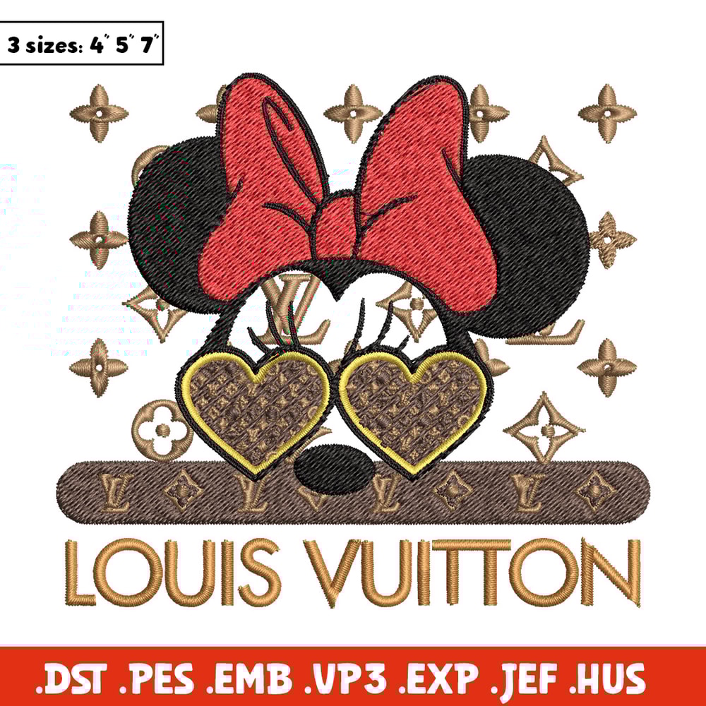 Minnie love lv Embroidery Design, Lv Embroidery, Embroidery File, Brand Embroidery, Logo shirt, Digital download.jpg