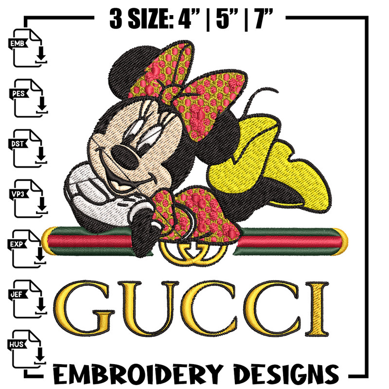 Minnie smile Embroidery Design, Gucci Embroidery, Brand Embroidery, Logo shirt, Embroidery File, Digital download.jpg