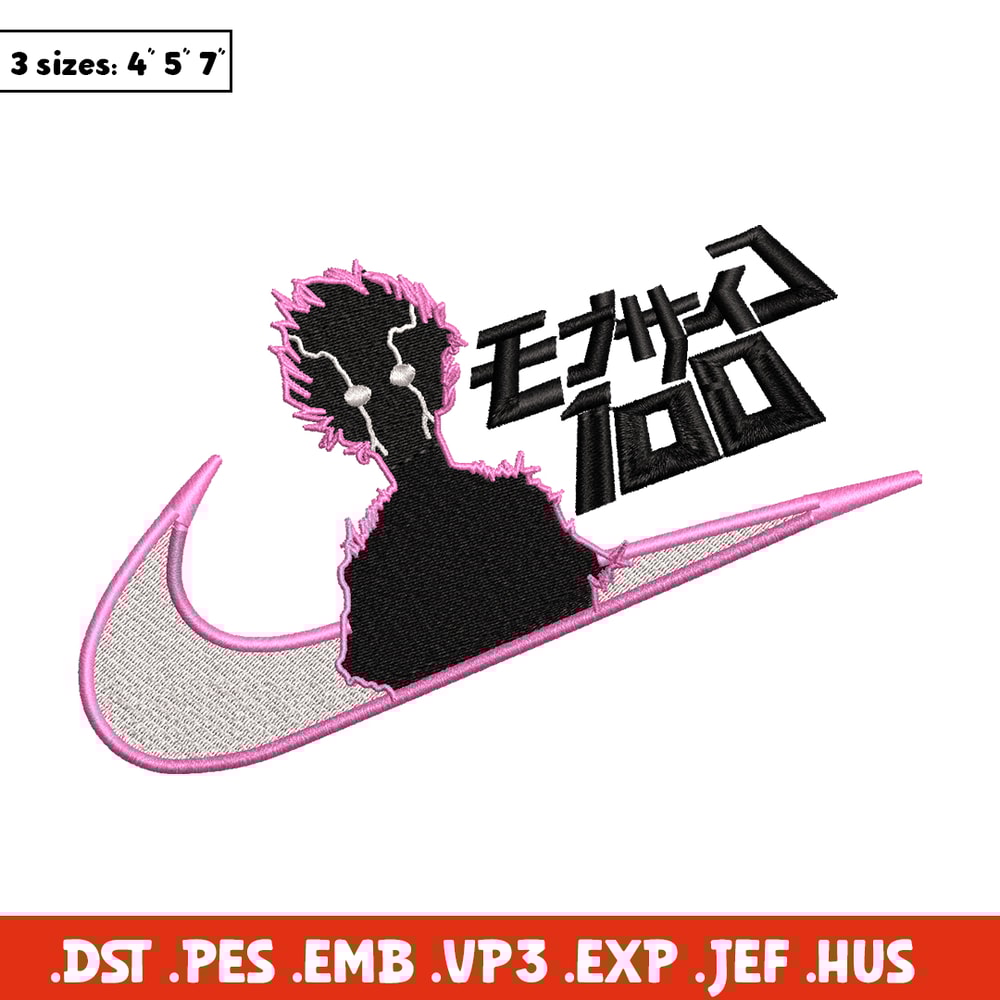 Mob Psycho Nike embroidery design, Mob Psycho 100 embroidery, Nike design, anime design, anime shirt, Digital download.jpg