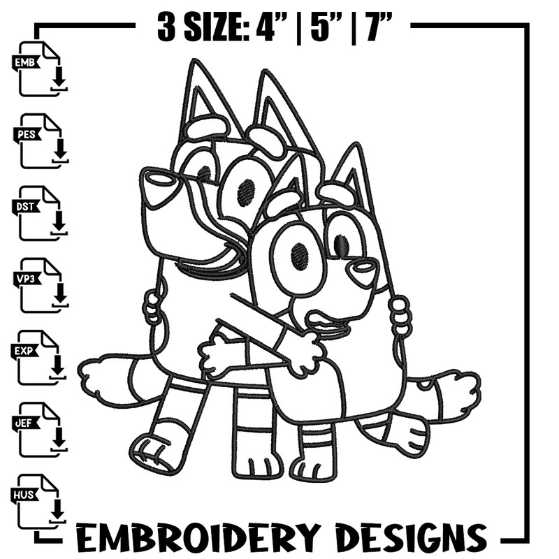 Mom and Dad Bluey Coloring Pages Embroidery, Bluey Embroidery, Embroidery File, cartoon design, Digital download..jpg