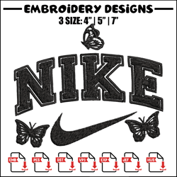 nike butterfly embroidery design, nike butterfly embroidery, embroidery file, nike design, logo shirt, digital download.