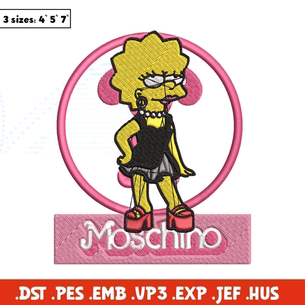 Moschino Milano Lisa Simpson Embroidery design, Simpson Embroidery, cartoon design, Embroidery File, Digital download..jpg