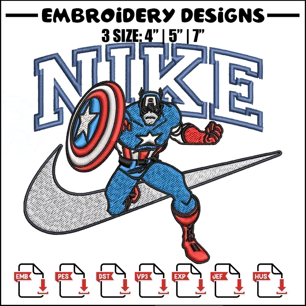 Nike captain america Embroidery Design, Brand Embroidery, Nike Embroidery, Embroidery File, Logo shirt, Digital download.jpg