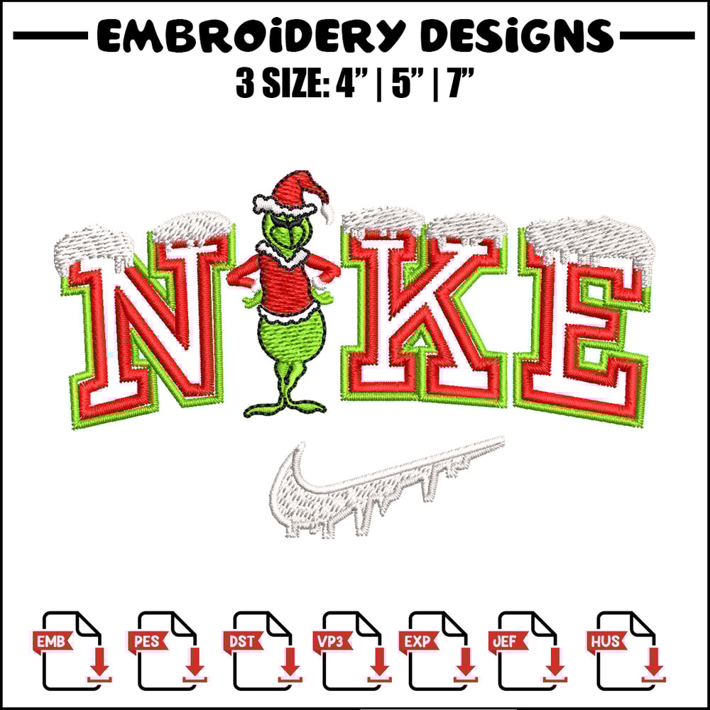 Nike chrismas embroidery design, Chrismas embroidery, Nike design, Embroidery shirt, Embroidery file, Digital download.jpg