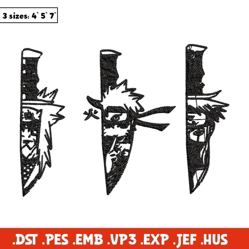 Naruto Character In Knife Embroidery design, Naruto Embroidery, anime design, Embroidery File, Instant download..jpg