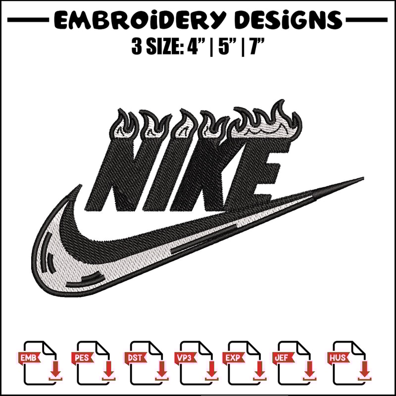 Nike flame embroidery design, Flame embroidery, Nike design, Embroidery shirt, Embroidery file, Digital download.jpg
