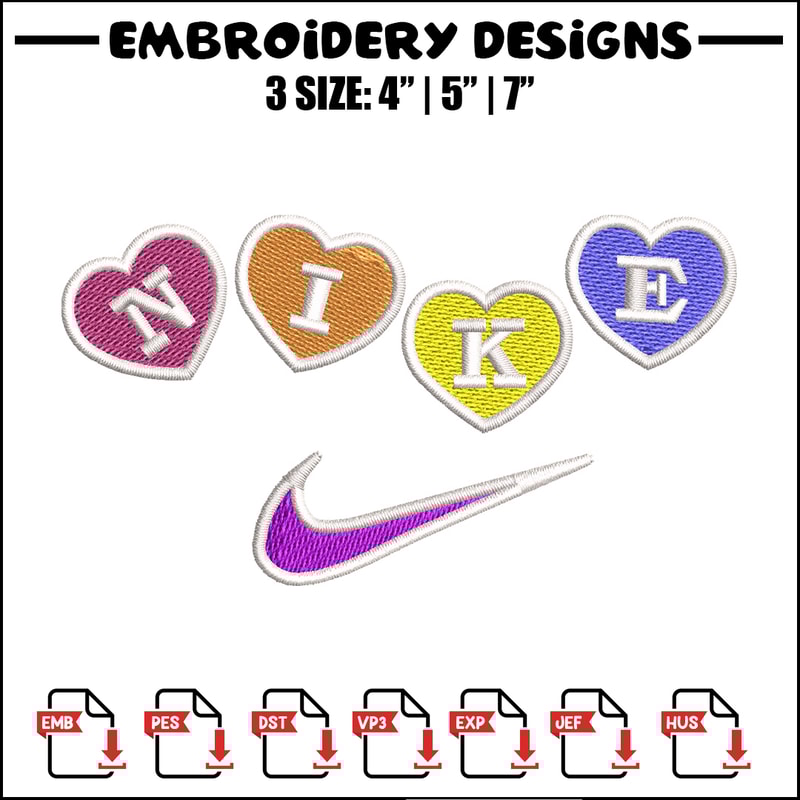 Nike heart embroidery design, Logo embroidery, Nike design, Embroidery shirt, Embroidery file, Digital download.jpg