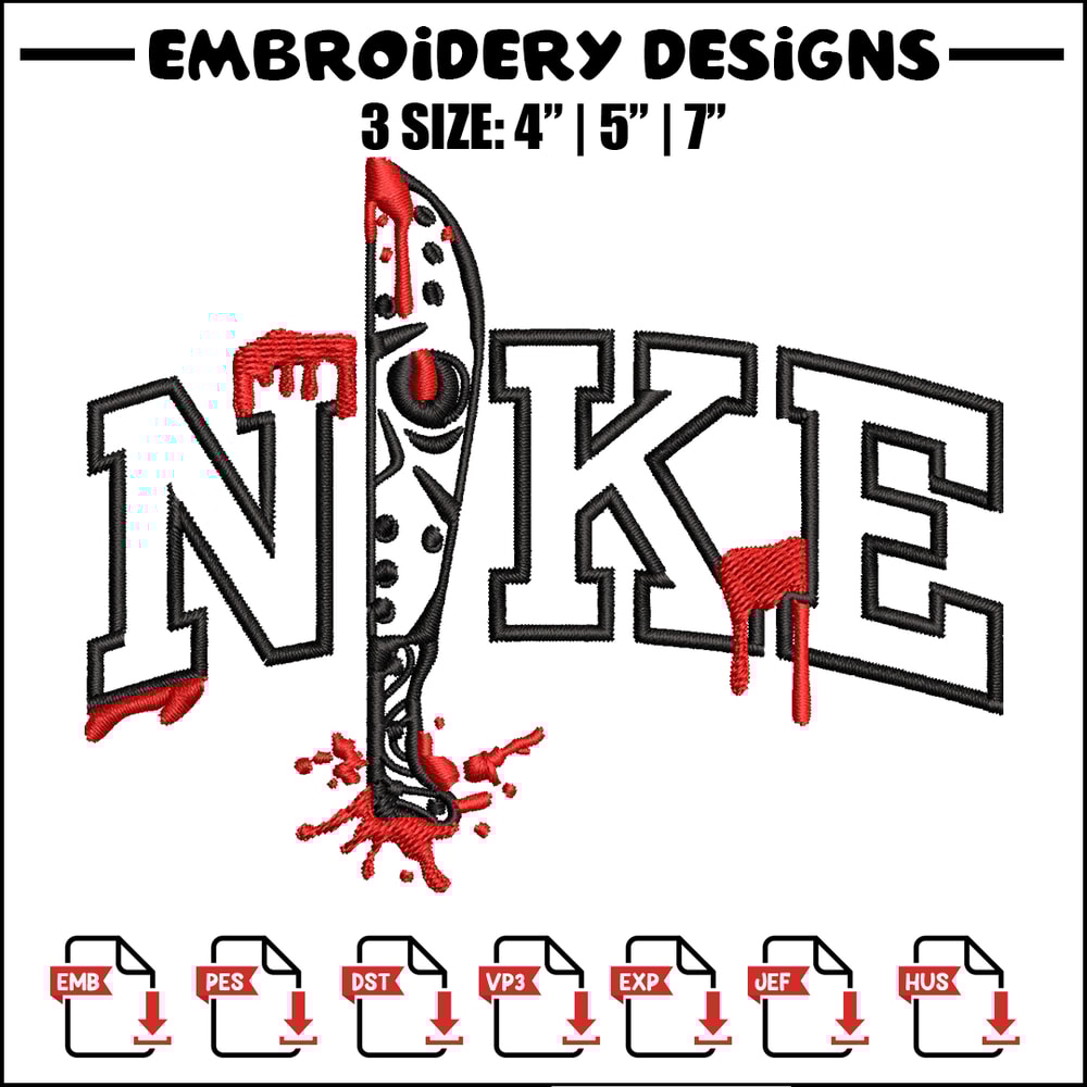 Nike Jason Voorhees Embroidery design, Horror Embroidery, nike design, Embroidery File, logo shirt, Digital download..jpg