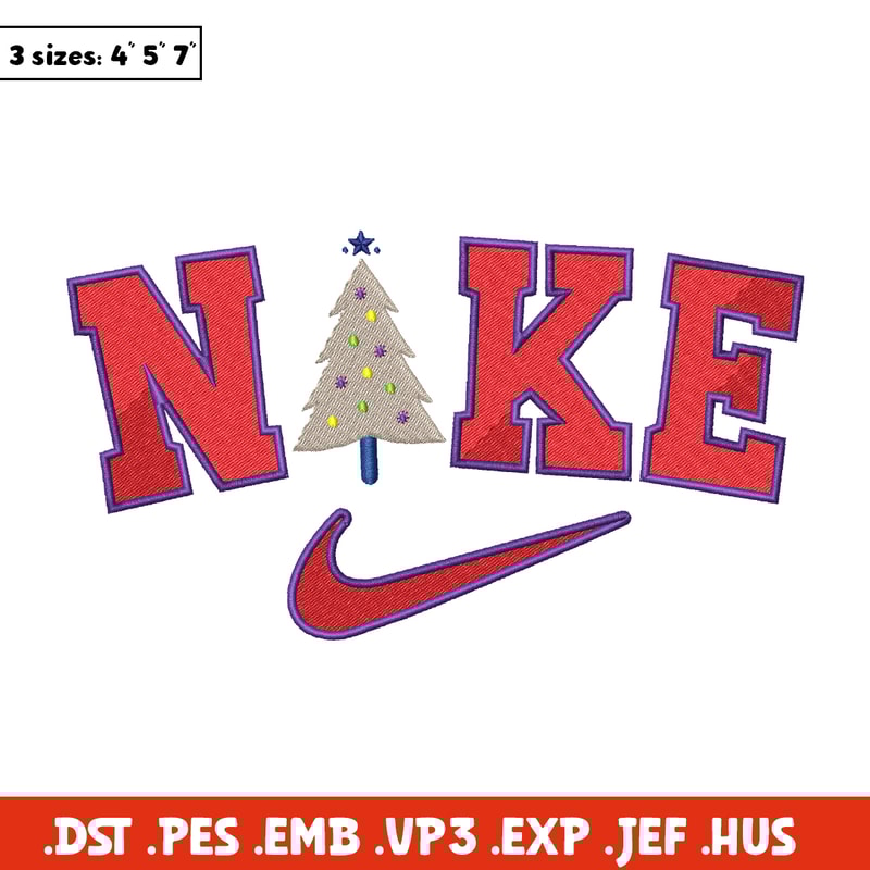 Nike christmas embroidery design, Logo embroidery, Nike design, Embroidery file, logo shirt, Instant download.jpg