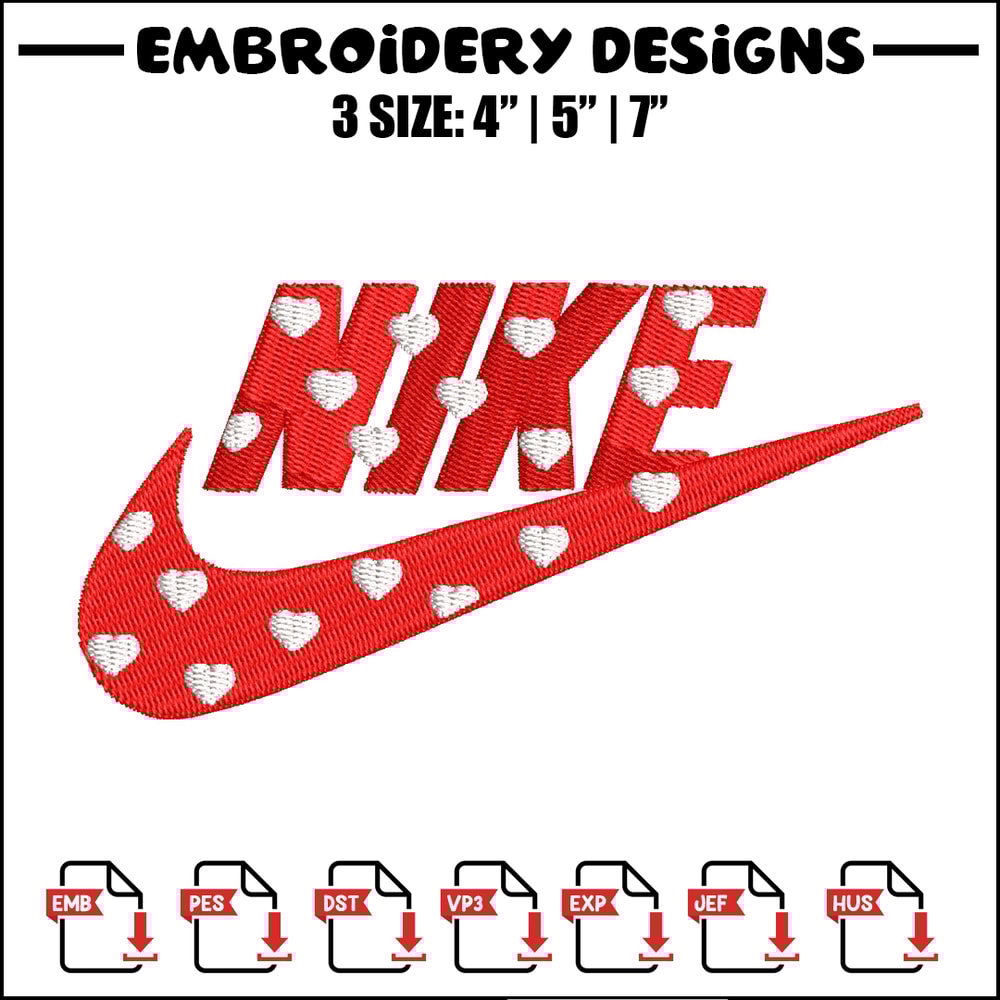 Nike red heart embroidery design, Nike embroidery, Nike design, Embroidery shirt, Embroidery file, Digital download.jpg