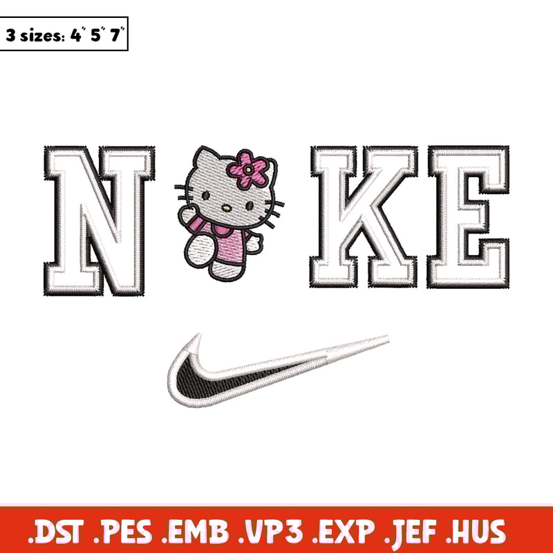 Nike kitty embroidery design, Hello kitty embroidery, Emb design, Embroidery shirt, Embroidery file, Digital download.jpg