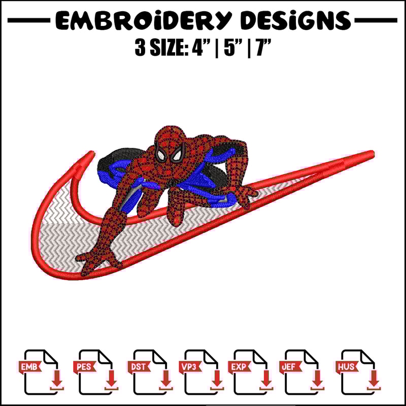 Nike Spiderman Logo embroidery design, Spiderman embroidery, Nike design, movie design, movie shirt, Digital download.jpg