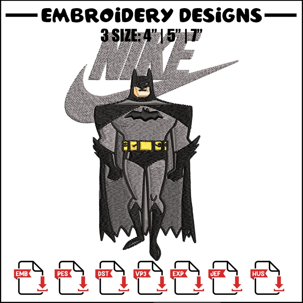 Nike Swoosh Batman Embroidery design, Batman cartoon Embroidery, Nike design, Embroidery file, Instant download..jpg