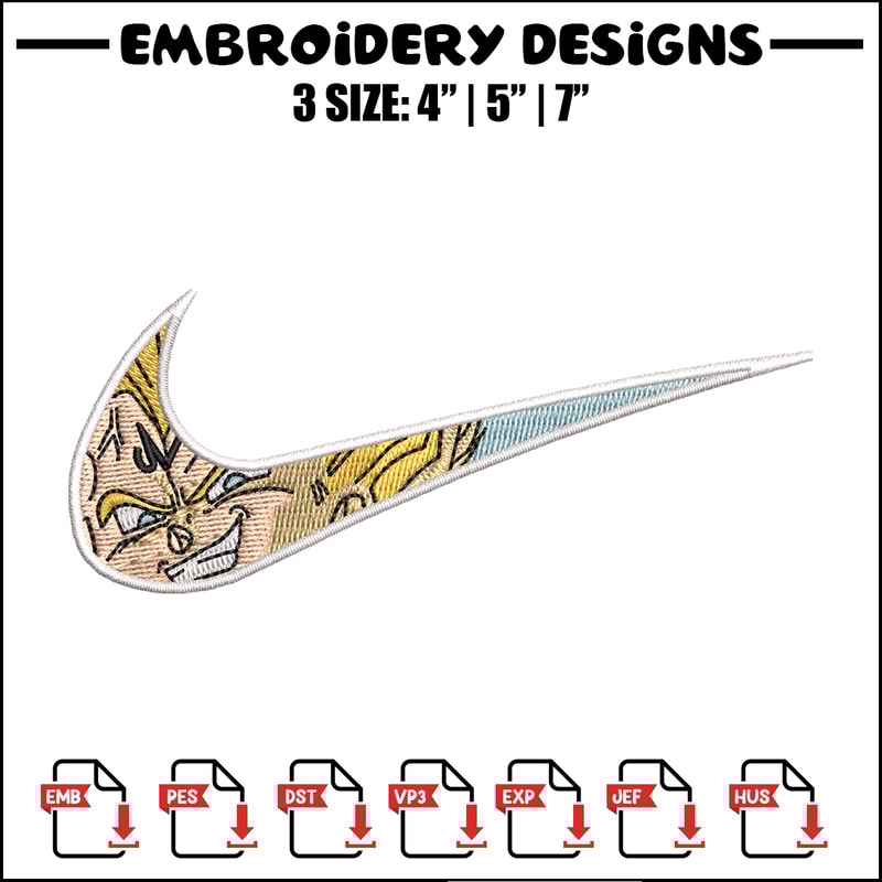 Nike vegeta embroidery design, Dragonball embroidery, Nike design, Embroidery shirt, Embroidery file, Digital download.jpg