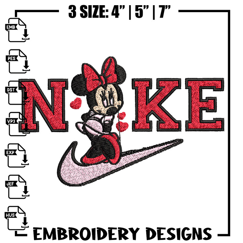 Nike red minnie Embroidery Design, Brand Embroidery, Nike Embroidery, Embroidery File, Logo shirt, Digital download.jpg