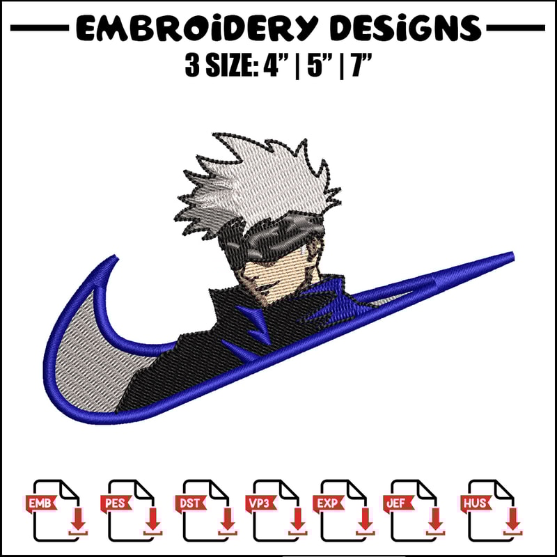 Nike x gojo embroidery design, Jujutsu embroidery, Nike design, Embroidery shirt, Embroidery file,Digital download.jpg