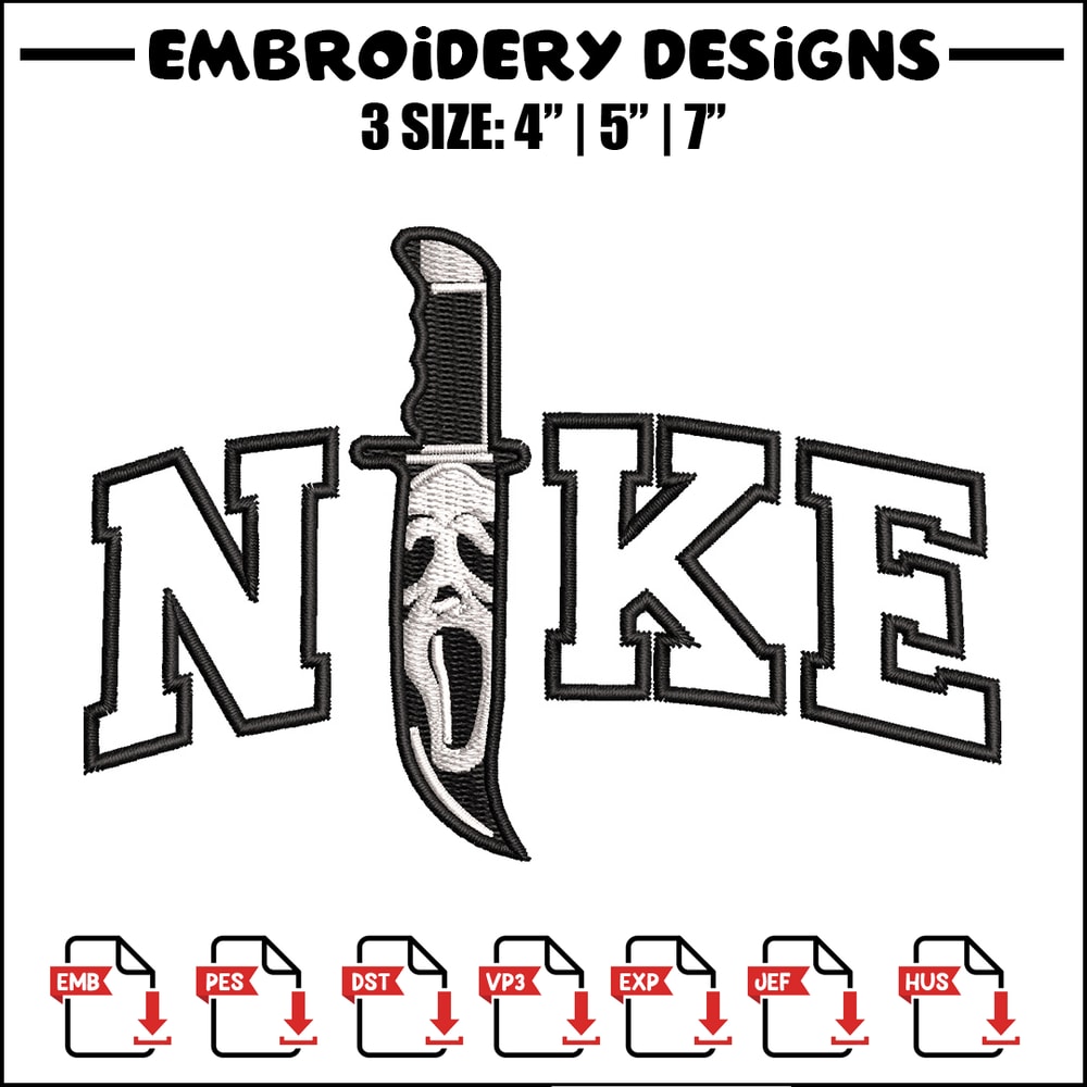 Nike x knife embroidery design, Horror embroidery, Nike design, Embroidery shirt, Embroidery file, Digital download.jpg