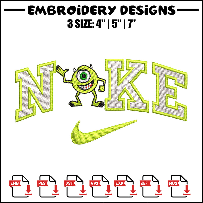Nike x mike embroidery design, Disney embroidery, Nike design, Embroidery shirt, Embroidery file, Digital download.jpg