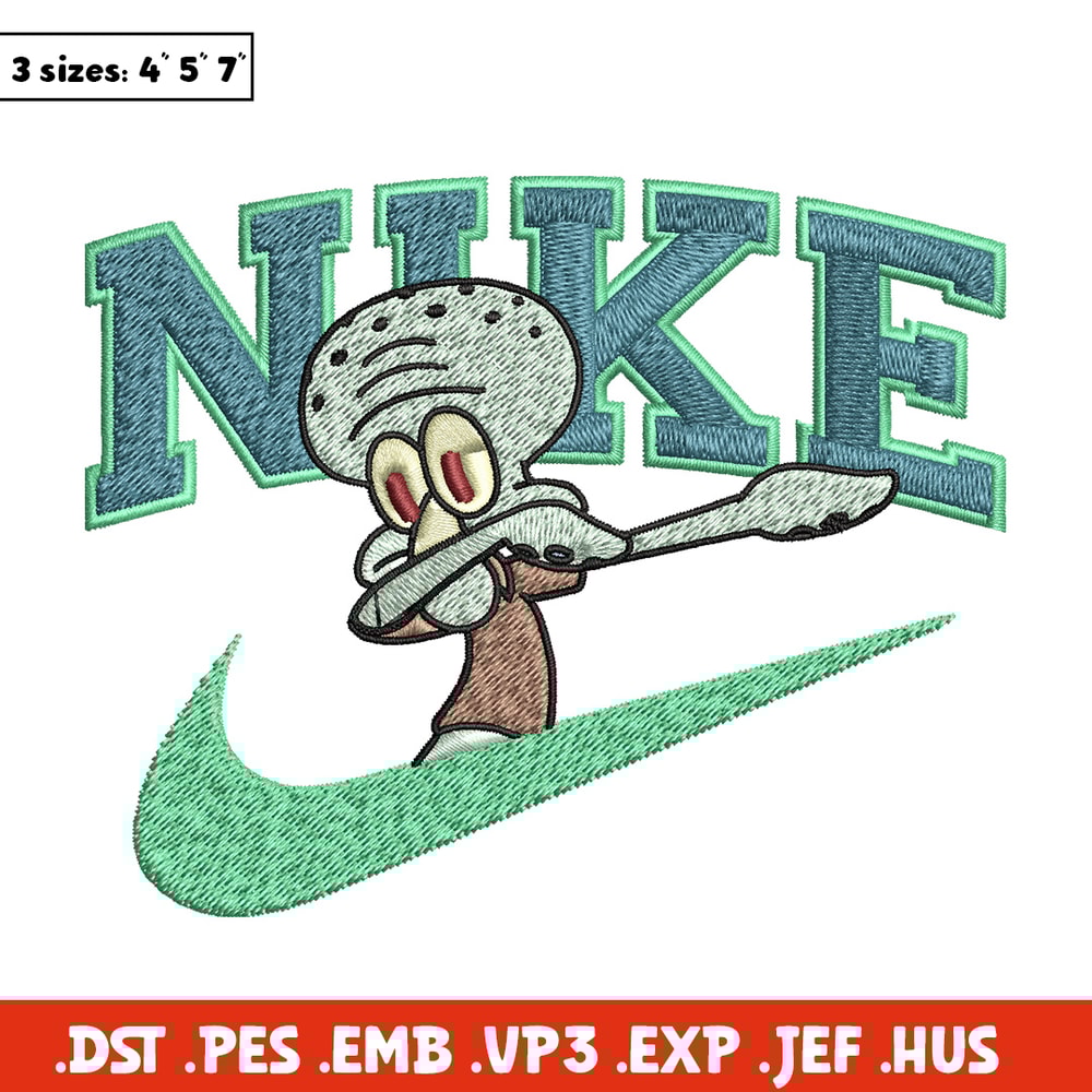Nike Squidward Embroidery Design, Spongebob Embroidery, Nike Embroidery, Embroidery File, Logo shirt, Digital download.jpg