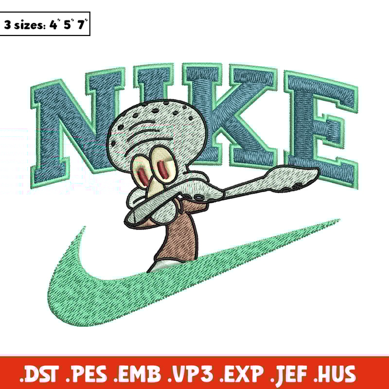 Nike Squidward Embroidery Design, Spongebob Embroidery, Nike Embroidery, Embroidery File, Logo shirt, Digital download.jpg