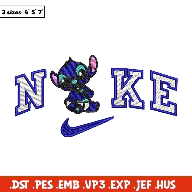 Nike stitch baby embroidery design, Stitch embroidery, Nike design, Embroidery file,Embroidery shirt, Digital download.jpg