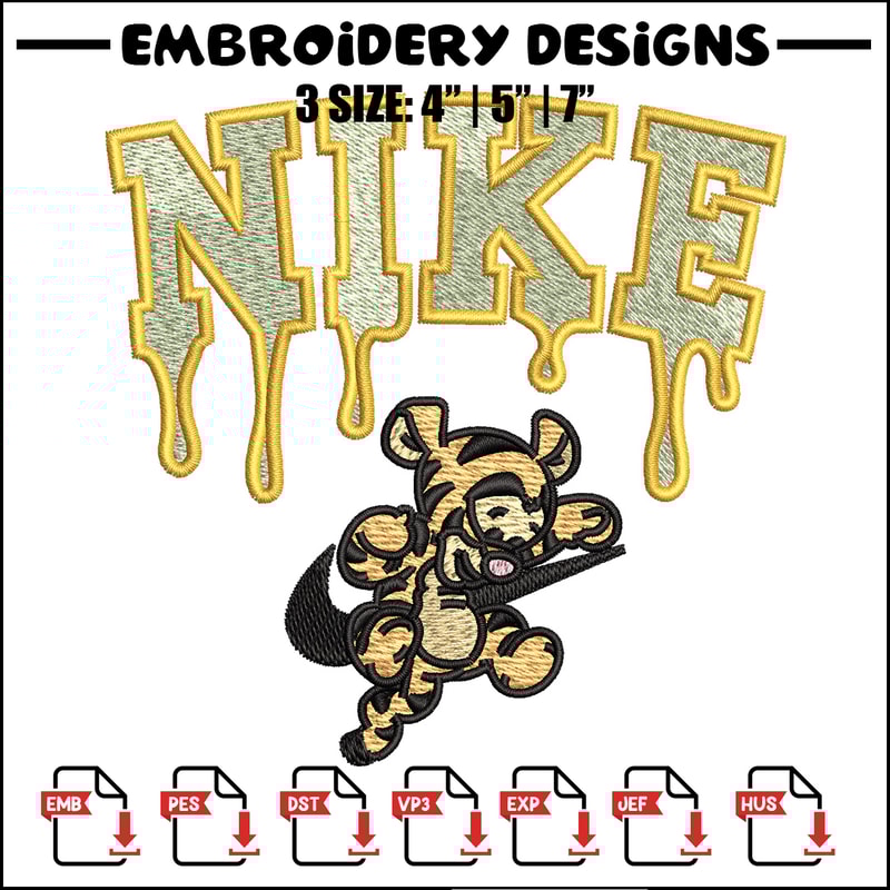 Nike x tigger embroidery design, Pooh embroidery, Nike design, Embroidery shirt, Embroidery file, Digital download.jpg