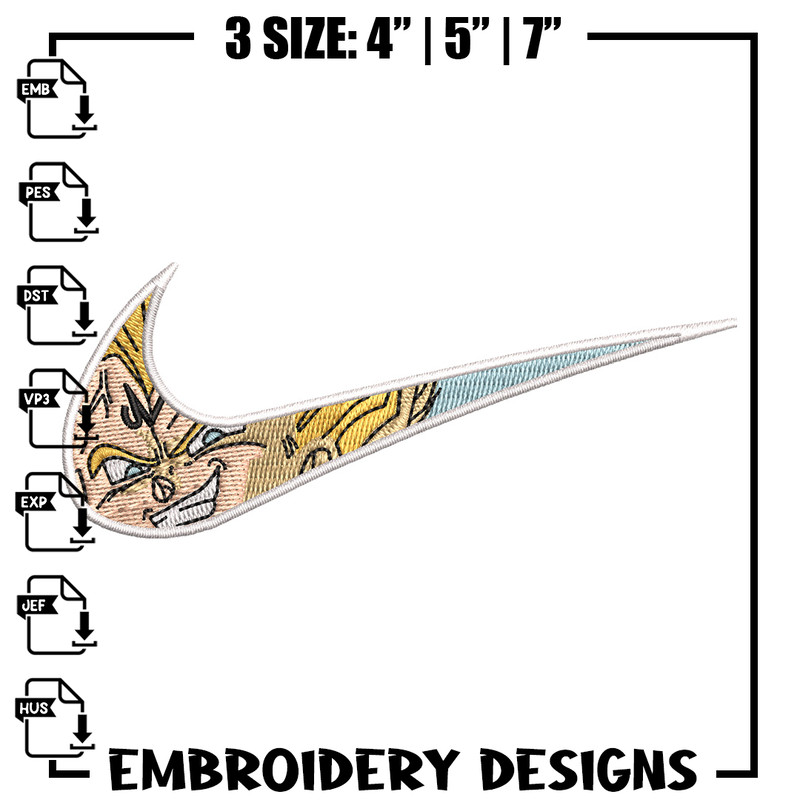 Nike vegeta embroidery design, Dragonball embroidery, Nike design, Embroidery shirt, Embroidery file, Digital download.jpg