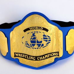 NWA New TAG Team Worlds Wrestling Championship Belt Adult Size Replica - Blue Strap