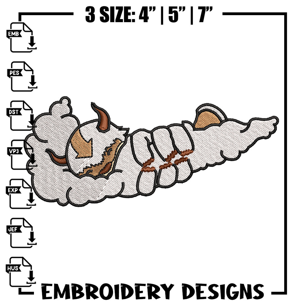 Nike x Appa embroidery design, Avatar cartoon embroidery, Nike design, cartoon design, cartoon shirt, Digital download.jpg