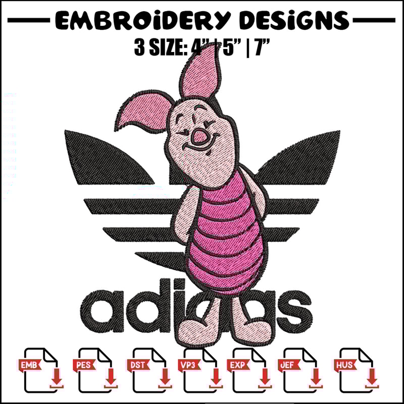 Piglet adidas Embroidery Design, Adidas Embroidery, Brand Embroidery, Embroidery File,Logo shirt,Digital download.jpg