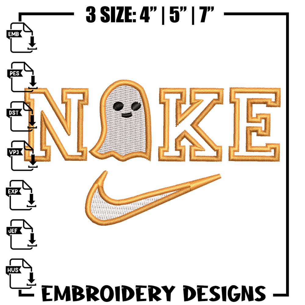 Nike x ghost horror embroidery design, Ghost embroidery, Nike design, Embroidery shirt, Embroidery file,Digital download.jpg