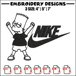 Simpson Nike Embroidery design, Simpson cartoon Embroidery, Nike design, Embroidery file, logo shirt, Instant download.