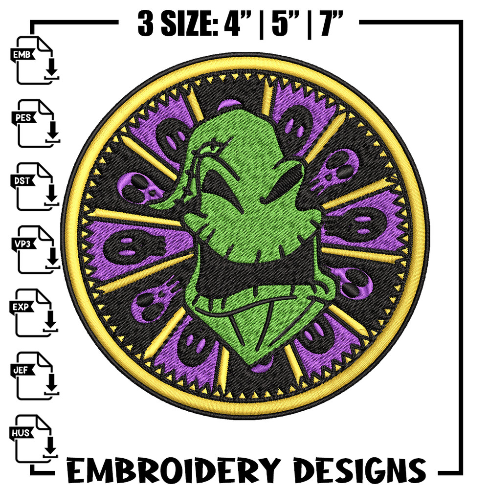 Oogie Boogie Logo Embroidery design, Oogie Boogie Logo Embroidery, halloween design, Embroidery File, Digital download..jpg