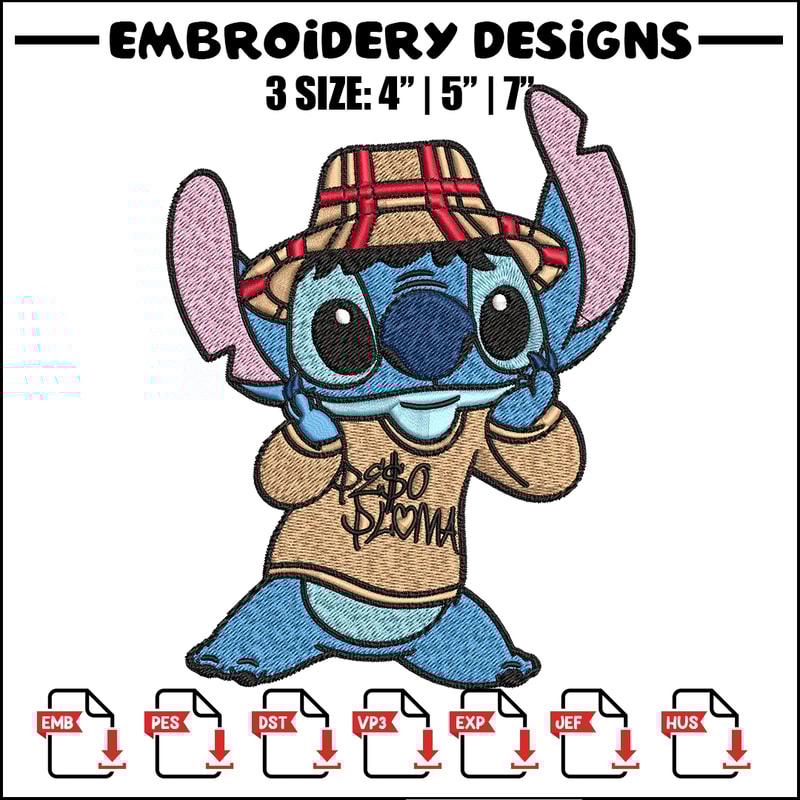 Stitch Peso Pluma Embroidery design, Peso Pluma Stitch Embroidery, cartoon design, Embroidery File, Digital download..jpg