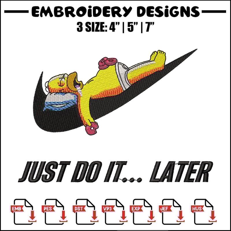 Swoosh Homer embroidery design, The Simpsons embroidery, Nike design, cartoon design, cartoon shirt, Digital download.jpg