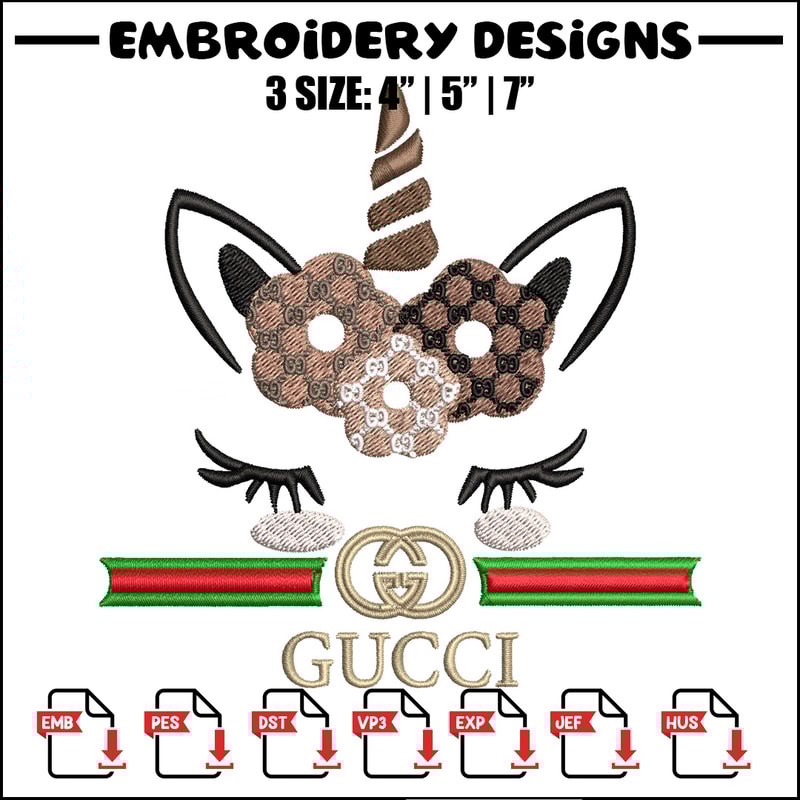 Unicorn gucci Embroidery Design, Gucci Embroidery, Embroidery File, Brand Embroidery, Logo shirt, Digital download.jpg