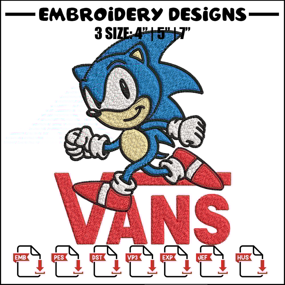 Vans Sonic Embroidery design, Vans Sonic Embroidery, cartoon design, Embroidery File, cartoon shirt, Instant download..jpg