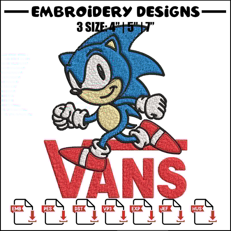 Vans Sonic Embroidery design, Vans Sonic Embroidery, cartoon design, Embroidery File, cartoon shirt, Instant download..jpg