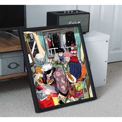 jujutsu kaisen fan art poster illustration vector,wall decor,wall