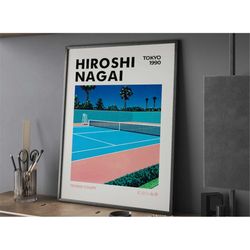hiroshi nagai tennis poster print vintage illustration 90s